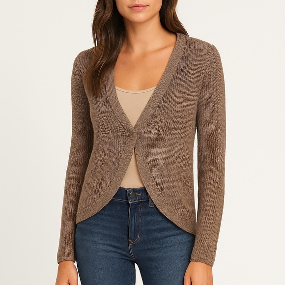 Banana Republic | Taupe Knit Cardigan | Size Small | Snap Button - Picture 1 of 7